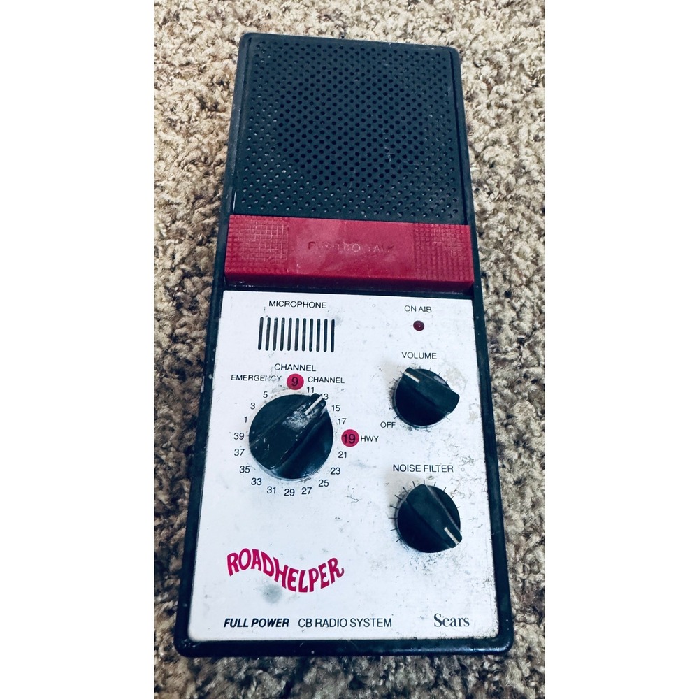 Vintage 1982 Sears Roadhelper CB Radio System Model 57-3823 Retro Techcore Red